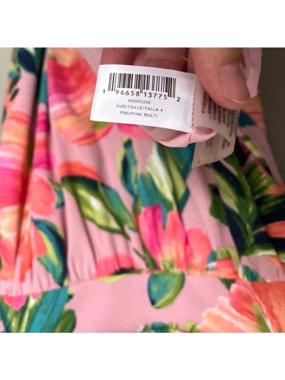 Kensie Floral Pleated Midi Dress Pink Green A-Line Size 4 NWT Summer Boho - Picture 16 of 16